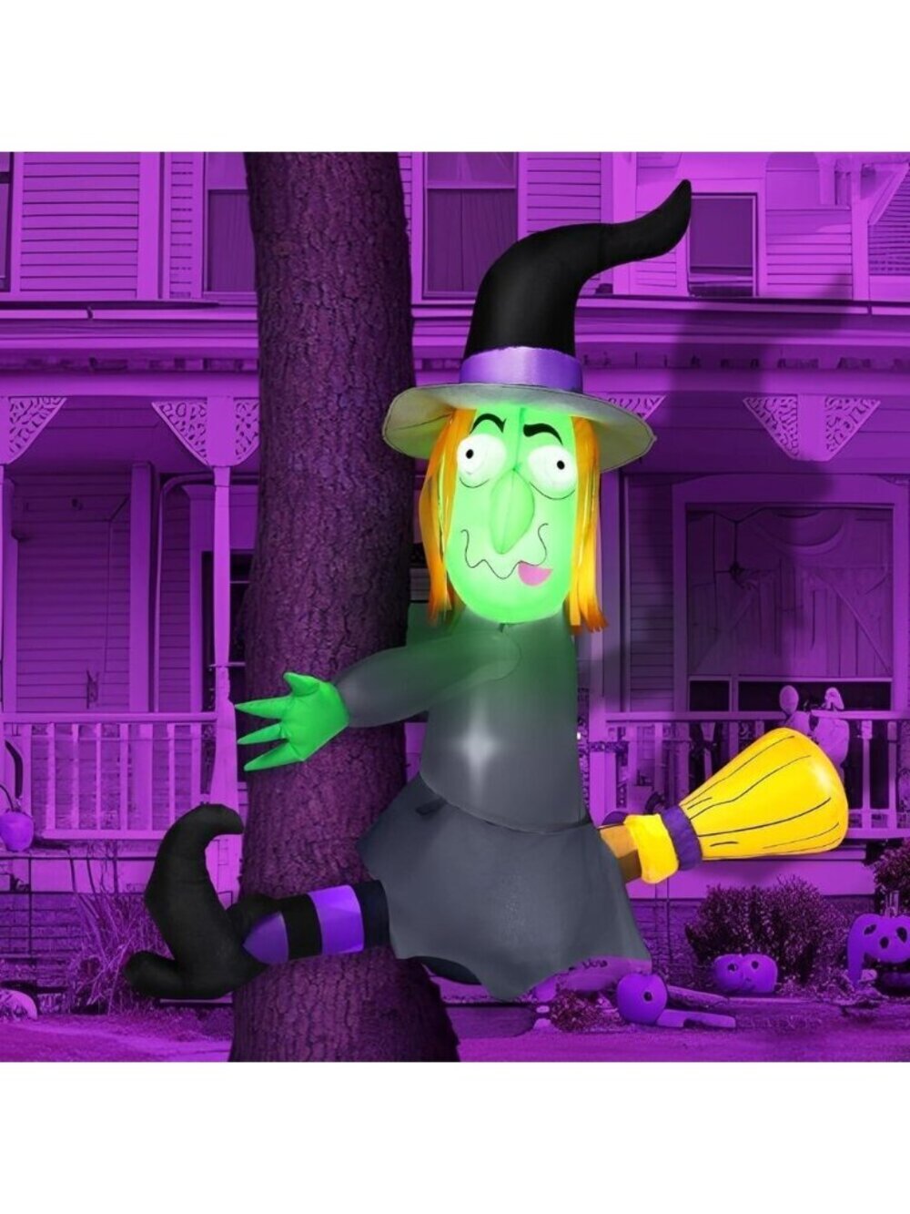 ⚡Joiedomi 4FT Halloween Inflatable Witch with Build-in LED Lights Decorations